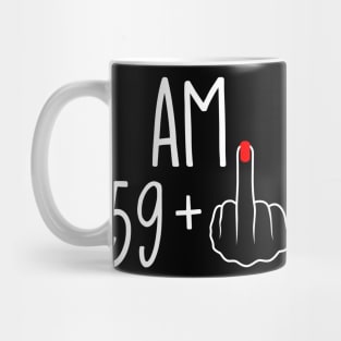 Vintage 60th Birthday I Am 59 Plus 1 Middle Finger Mug